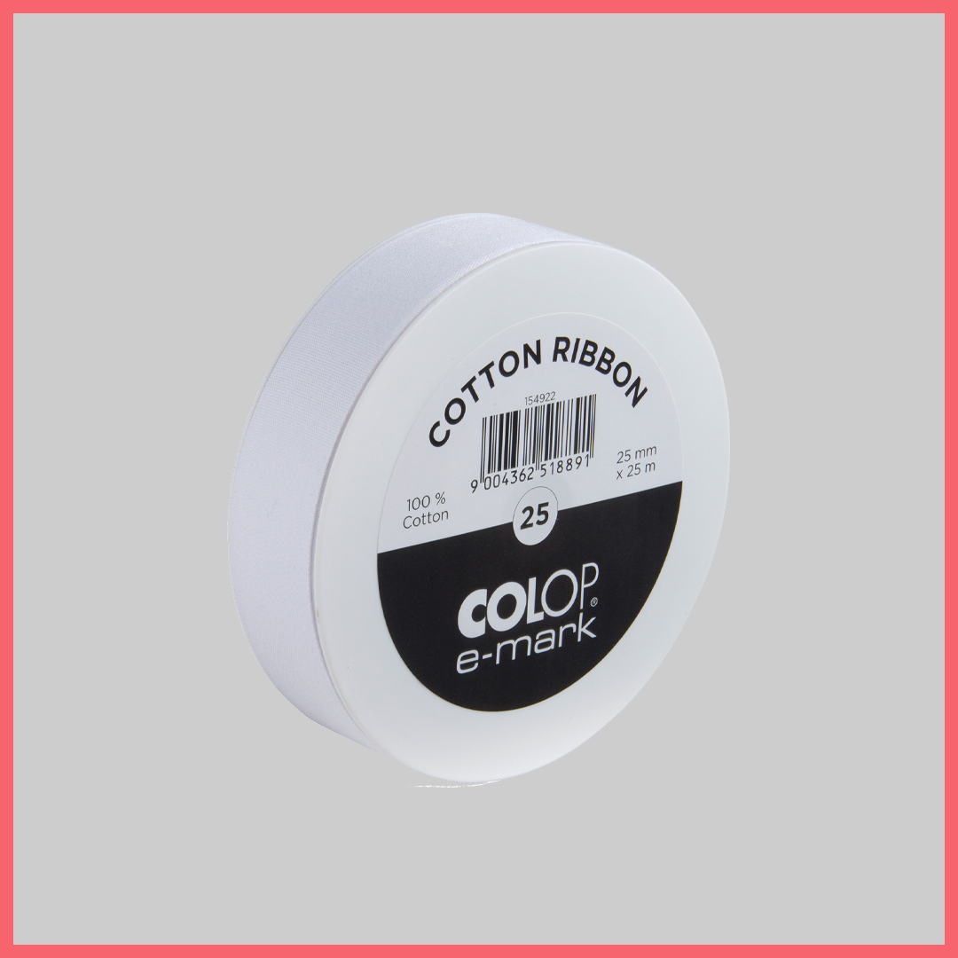 Ribbon Cotton White 25x25mm – E-Smart Products